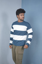 Load image into Gallery viewer, Men’s Cuttens Sweatshirt – Stylish Full Sleeve Casual Wear- Petrol Blue