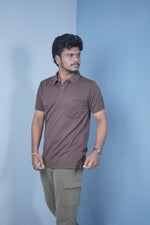 Load image into Gallery viewer, Men’s Short Sleeve Polo T-Shirt – Classic Fit Stylish Casual Wear-Brown