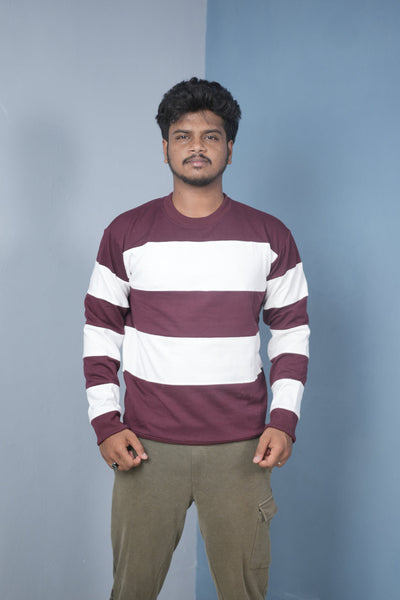 Men’s Cuttens Sweatshirt – Stylish Full Sleeve Casual Wear-Maroon