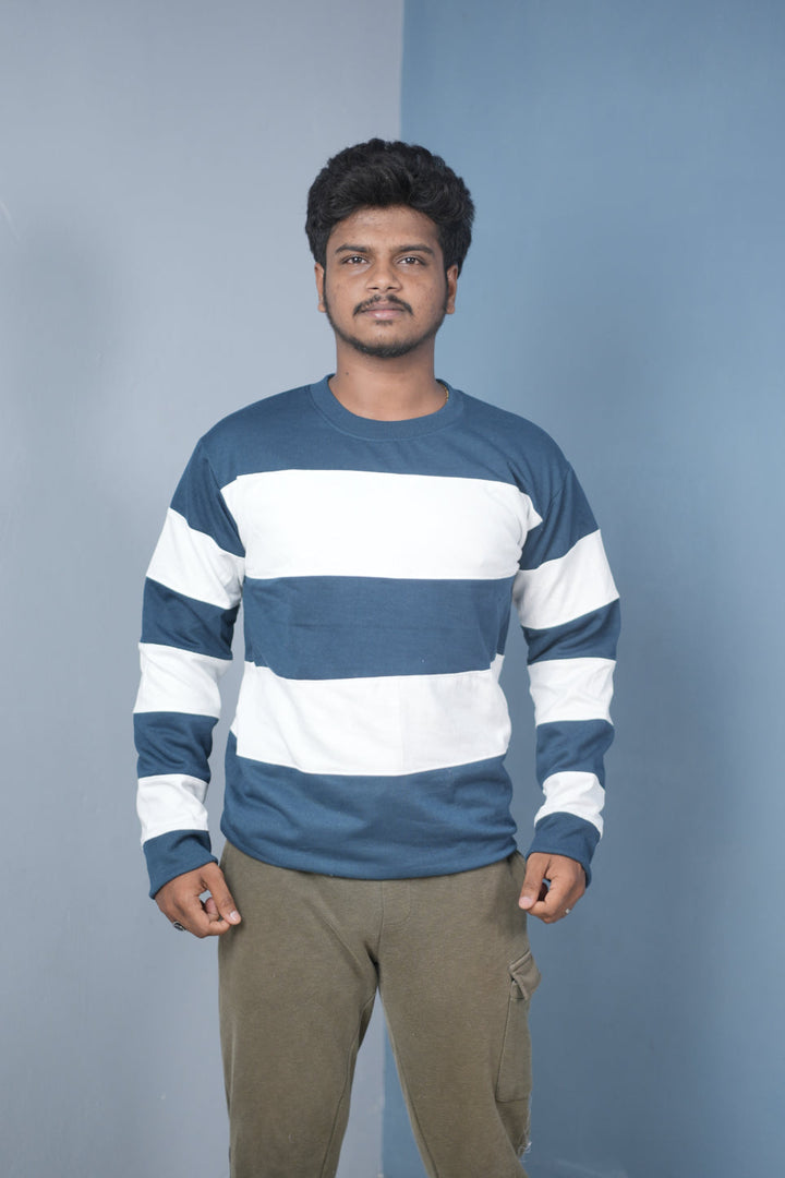 Men’s Cuttens Sweatshirt – Stylish Full Sleeve Casual Wear- Petrol Blue