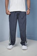 Load image into Gallery viewer, Men’s Joggers – Stylish Two Stripe Track Pants Streetwear - Navy Blue + white stripes