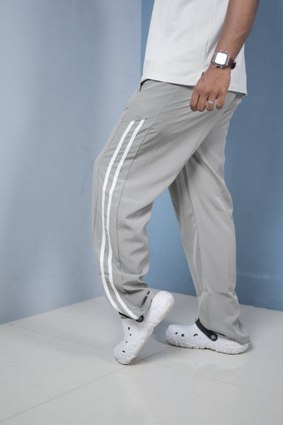 Men’s Joggers – Stylish Two Stripe Track Pants Streetwear - ASH+ white stripes