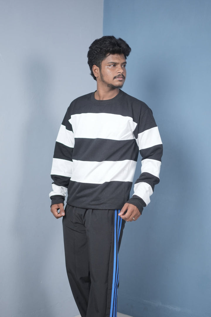 Men’s Cuttens Sweatshirt – Stylish Full Sleeve Casual Wear - Black