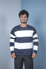 Load image into Gallery viewer, Men’s Cuttens Sweatshirt – Stylish Full Sleeve Casual Wear - Navy Blue