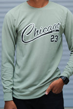 Load image into Gallery viewer, Men’s Printed Sweatshirt – Chicago Graphic Full Sleeve Casual Streetwear - Pista Green