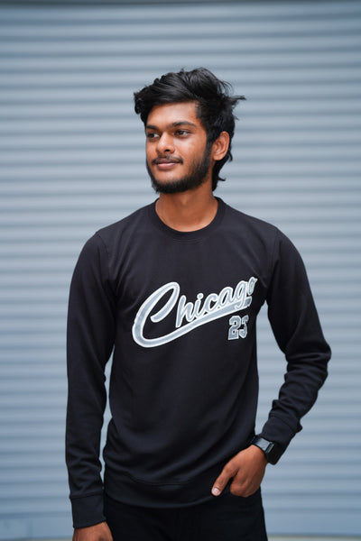 Men’s Printed Sweatshirt – Chicago Graphic Full Sleeve Casual Streetwear