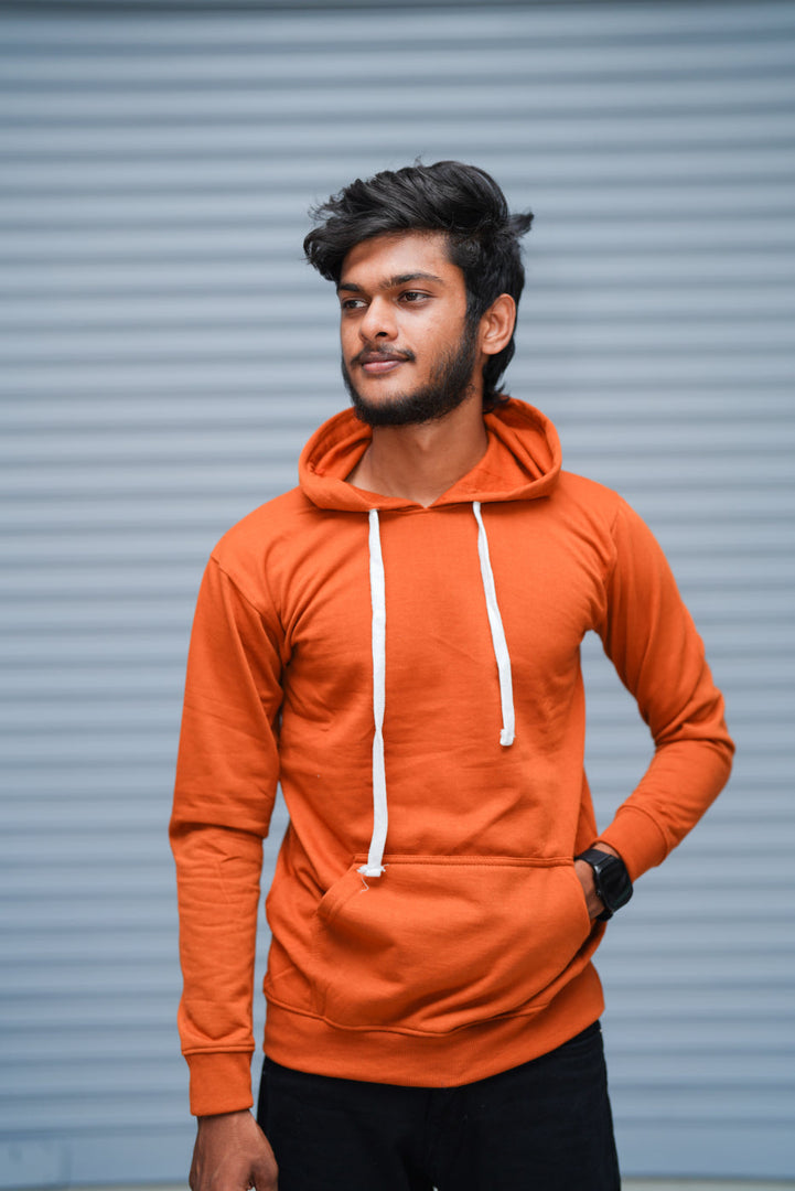Men’s Hoodie Oversized Fit | Trending Streetwear Pullover Sweatshirt - Orange
