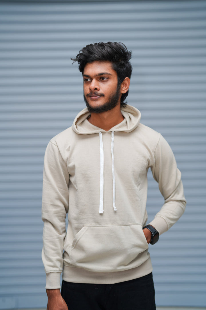 Men’s Hoodie Oversized Fit | Trending Streetwear Pullover Sweatshirt - Beige